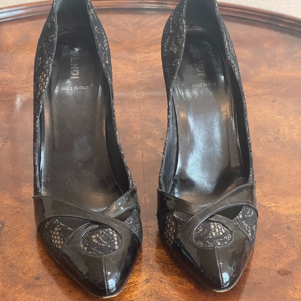 Beautiful Fendi high heels black wore once in excellent condition